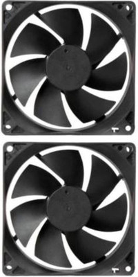 Prowans Pack of 2 Cabinet Fan 3-Inch Square 12 V DC CPU Cooling fan Cooler(Black)