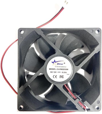 DHRUV-PRO 12V 92x92x25-MM, 3.5inch 2500-RPM 12V Cooling Cabinet Fan Fan Square Cooler(Black)