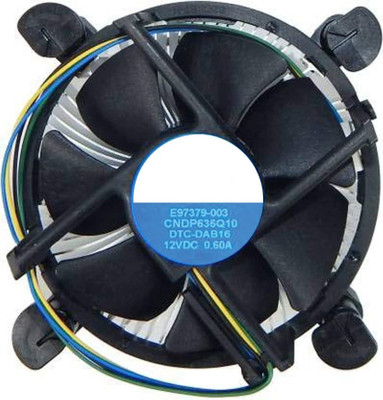 RyzCare In-tel i3/i5/i7 LGA1150 CPU Cooler Fan with Heat Sinks Cabinet Cooler(Black)