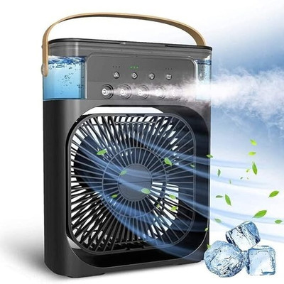 Dollvo Mini Air Cooler | 3 Speed Mode & Humidifying With USB Charging Port And Timer Cooling Fan All in one Cooler(Blue, Black)