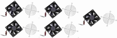 TNA2Z ELECTRONICS (Pack of 5) DC12V Cooling Fan Size 80*80*25 MM with 3INCES Grill Cooler (Black) Cooling Fan Cabinet Cooler(Black)