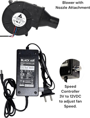 Black Air 97mm x33mm 5800RPM DC BLOWER FAN for Wood Stove with Speed Controller Cooling Fan Cabinet Cooler(Black)