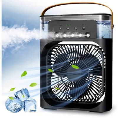 Frost Pix Black Air Cooler with Humidifier 3 Mode USB Portable Mini Room AC Cooling Fan All in one Cooler(Black)