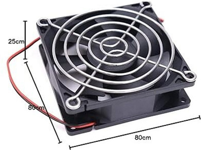 TNA2Z ELECTRONICS DC 12V Cooling Fan for PC Case, CPU Cooler with 3 Inches Grill Cooling Fan Cabinet Cooler(Black)