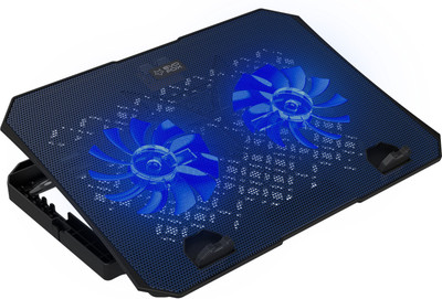 AMKETTE EvoFox Frost 15.6 inches with blue LED 2 Fan Cooling Pad(Black)