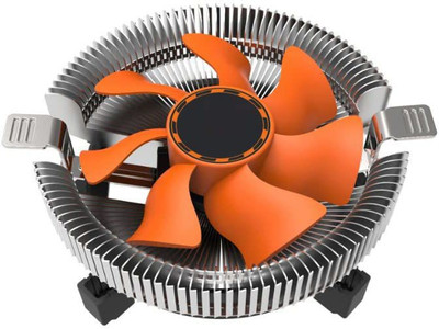 All mobile solution CPU Cooler Q50 AMD Radiator Hydraulic DC12V 2200RPM Fan for I3 I5 & AMD(0298) 1 Fan Cooling Pad(Orange & Silver)