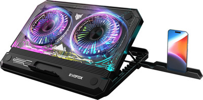 EVOFOX Blizzard 17 Inches with RGB 2 Fan Ergonomic Cooling Pad with Adjustable Height(Black)
