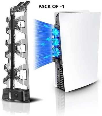 gamenophobia PS5 Accessory Cooling Fan with LED Light, 3 Cooler Fan levels & Extra USB Port 3 Fan Ergonomic Cooling Pad(Black)