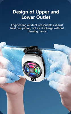 FAVSTORE RGB Mobile Fan Efficient Cooling for All Devices 1 Fan Cooling Pad(White)