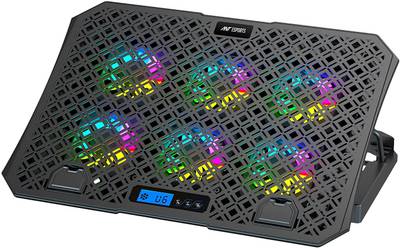 Ant Esports NC210 Gaming Notebook Cooler with 6 Cooling Fans, RGB Lights, 10"- 15.6" Laptops Cooling Pad