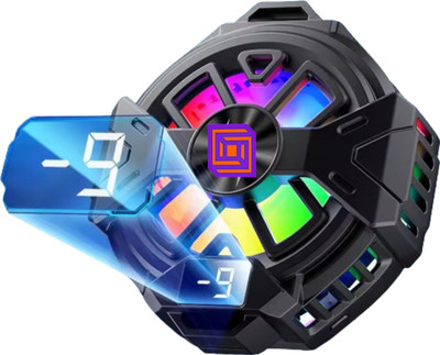 Cubonic P60 Semiconductor Radiator with Display Magnetic+Clip for All Smarphone Gaming 1 Fan Ergonomic Cooling Pad with Adjustable Height(Black)