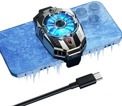 INVICTO Mobile Gaming Cooler Fan for Smartphones, Ergonomic Grip, Reduce Temperature 1 Fan Ergonomic Cooling Pad with Adjustable Height(Black)