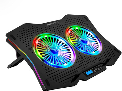 Ant Esports NC280 2 Fan Ergonomic Cooling Pad with Adjustable Height(Black)