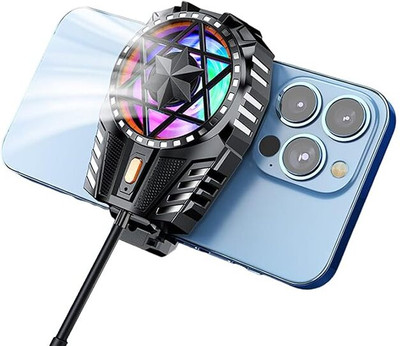 Worldwise Phone Cooler Gaming Fan, Cooling Fan For Mobile 1 Fan Ergonomic Cooling Pad with Adjustable Height(Black)