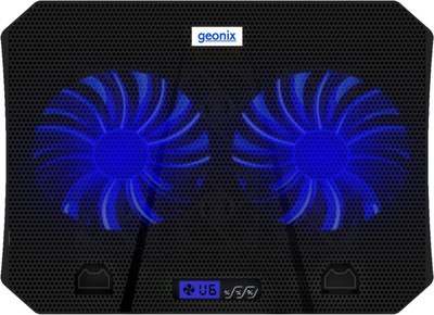 GEONIX GXLCP-036 2 Fan Ergonomic Cooling Pad with Adjustable Height(Black)
