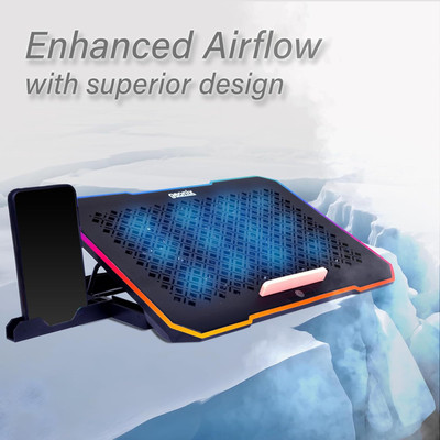 GEONIX GXCLP-012F Ergonomic Cooling Pad with Adjustable Height(Black)