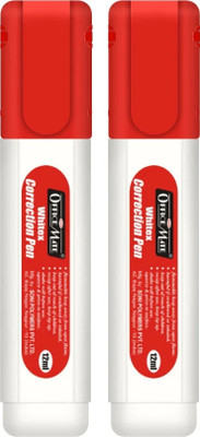 Soni Officemate Correction Pen | Instant Drying Correction Pen | Precise Application-(12ml) 1 mm Fine metal Tip(Set of 2, White)