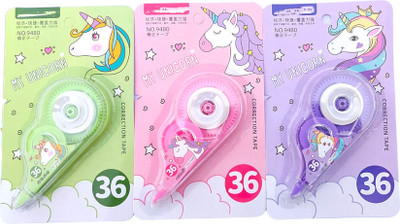 HARDSOSH'S COUTURE Unicorn Art 5 mm Correction Tape(Set of 3, Multicolor)