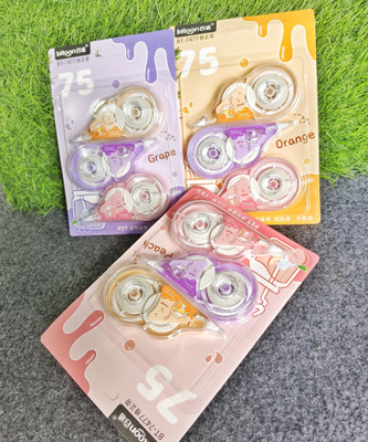 KLIDSHUSOZ TREASURE Fruit juice lebal 225 mm CORRECTION TAPE(Set of 9, Multicolor)