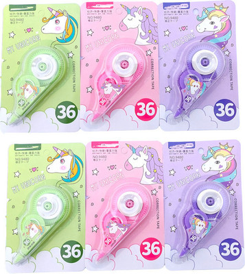 HARDSOSH'S COUTURE Unicorn Art 5 mm Correction Tape(Set of 6, Multicolor)