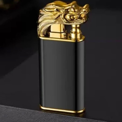 Jaaro 1 5 ml 60 mm Refillable Metal Dragon Lighter with Bare Fire and Jet Flame Options(Set of 1, Black)