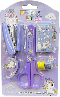 Manually E-026 0.3 mm Manual Stationery Set(Set of 5, Pink, Purple)
