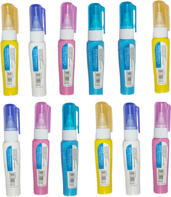 triple paper Quick Dry 1 mm Correction Pen(Set of 12, Multicolor)