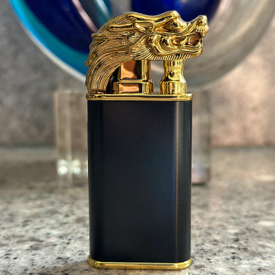 Jaaro 1 5 ml 60 mm Creative Alloy Double Flame Lighter – Windproof Design for Men’s Gifts(Set of 1, Black)