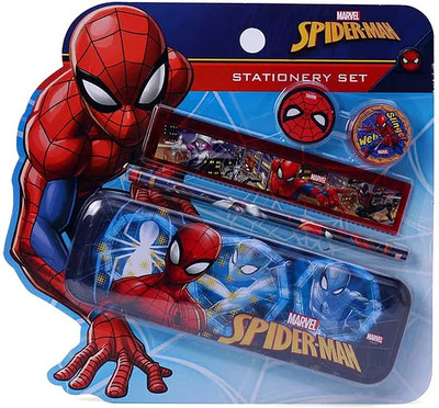 striders Spiderman 5pc Stationery Set - Pencil, Eraser, Sharpener, Ruler, & Notebook