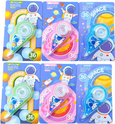 KLIDSHUSOZ TREASURE Space Art 5 mm Correction Tape(Set of 6, Multicolor)