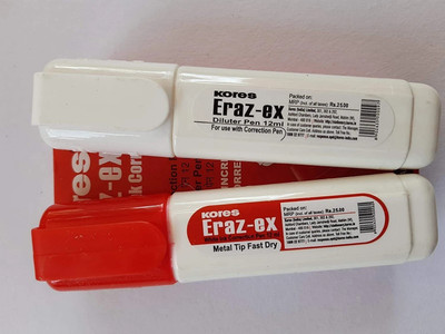 SUNRISE TRADING Eraz-EX 12 ml 0.5 mm 12 ml 0.5 mm Correction Pen & Diluter(Set of 1, White, Red)