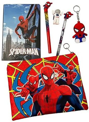 Le Delite Cartoon Spider Super Hero Diary With Pen & Bullet Lead Pencil Pen Gift Set(Ink Color - Multicolor)