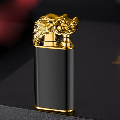 Jaaro 1 5 ml 60 mm Adjustable Flame Dragon Lighter With Windproof & Refillable Metal Design(Set of 1, Black)