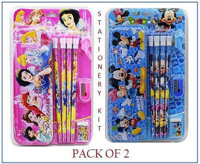 OKU one STATIONERY KIT FOR KIDS PACK OF 2 0 mm STATIONERY(Set of 2, Pink, Blue)