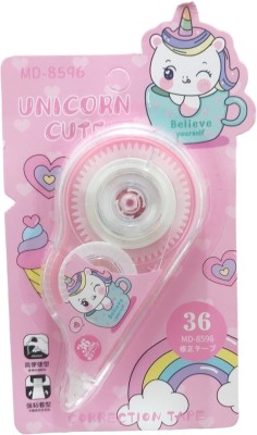 triple paper Correction Tape Cute Unicorn Anime Pink Correction Supply Fast Easy to Use 36m 0 ml 5 mm Correction tape(Set of 1, Pink)