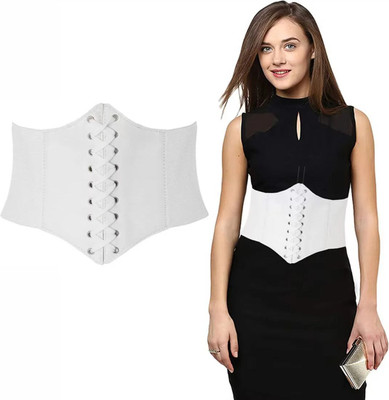 QISHTAR Women Casual, Evening, Formal, Party White Artificial Leather Reversible Belt