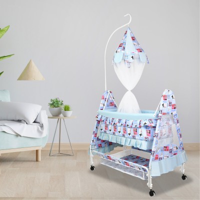 DASAN Cradle for kids cradle for baby boy and girl Cradle With Swing & Mosquito Net(Blue)