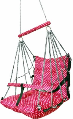 HURF CARE Baby Swing for Kids Babies & Children (1-5 Years) Cotton, Wooden Small Swing(Red, Pre-assembled)