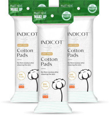 Indicot A Product by Tulips Round Makeup Remover Cotton Pad in a Ziplock Bag (Pack of 3)(300 Units)