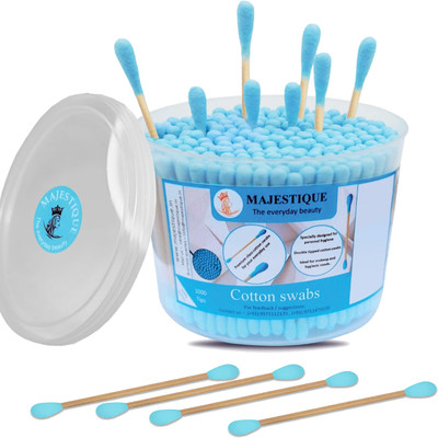 MAJESTIQUE 500-Swab Ear Cleaner Buds Eco-Friendly and Multi-Functional Cotton Swab Stick(500 Units)
