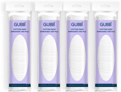 GUBB Round Cotton Pads For Face & Eyes Embossed Makeup Remover Pads Pack of 4(400 Units)