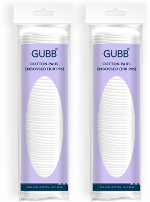 GUBB Round Cotton Pads For Face & Eyes Embossed Pack of 2(200 Units)