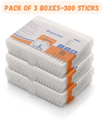 BRIGHT AID PREMIUM COTTON BUDS FOR EAR CLEANING(100 Units)