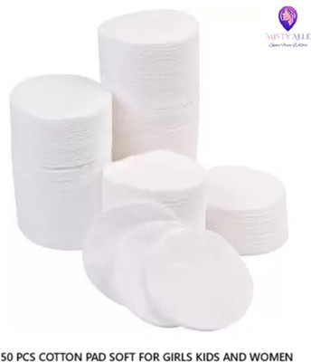 Misty Alle 50 Round Facial Cotton Pads in a Ziplock Bag,(50 Units)