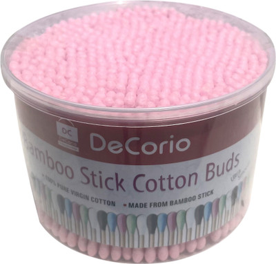 DC DECORIO 500pcs/Box PINK Double Head Cotton Swabs Nose Ears Cleaning Health Care Pink(500 Units)