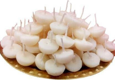 Prab Pure Desi Ghee Wicks Wicks Soaked in Pure Cow ghee Ghee Wicks/Readymade Ghee Cotton Wicks/Diya Batti/Puja Batti/Jyot Batti for Pooja Cotton Wick(Pack of 100)