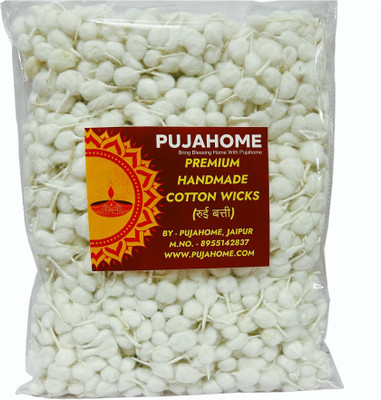 pujahome Round Cotton Wicks (GOL Batti) for Diya - 1100 Pieces, Ideal for Puja (White) Cotton Wick(Pack of 1100)
