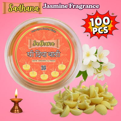 Sadhana 100 Jasmine Fragnance Ghee Cotton Wick(Pack of 2)