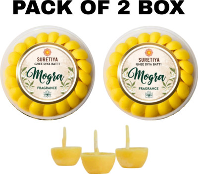 Suretiya Craft MOGRA COW GHEE DIYA BATTI COMBO PACK OF TWO BOX EACH 50 PCS Cotton Wick(Pack of 100)