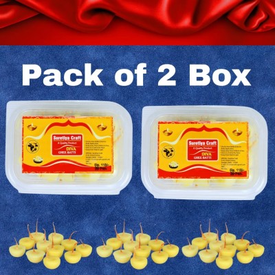 Suretiya Craft Cow Ghee Diya Batti Combo pack of 2 Box 60 pcs each Cotton Wick(Pack of 60)